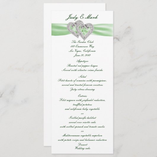 Aangepaste Limoen-menukaart Menu (Voorkant / Achterkant)