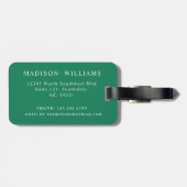 Aangepaste Limoen White Forest Green Argyle Patroo Bagagelabel (Achterkant horizontaal)