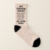 Aangepaste LINEN BROWN All Over Print Mannen Sokke Sokken (Rechts - buiten)