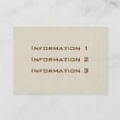 Aangepaste linnen grote Visitekaartjes (Achterkant)