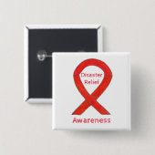 Aangepaste lint voor rampenbestrijding vierkante button 5,1 cm (Voorkant /achterkant)