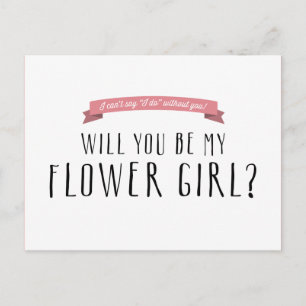 Aangepaste lintkleur - Bloemenmeisje Proposal Briefkaart