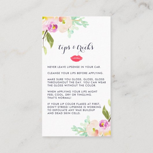 Aangepaste lip Product Distributor Tips & Tricks Visitekaartje (Achterkant)