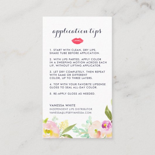 Aangepaste lip Product Distributor Tips & Tricks Visitekaartje (Voorkant)