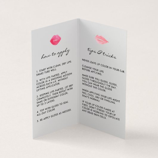 Aangepaste lip Product Distributor Tips & Tricks Visitekaartjes (Binnen)