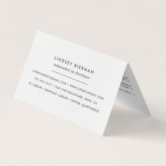 Aangepaste lip Product Distributor Tips & Tricks Visitekaartjes (Achterkant)