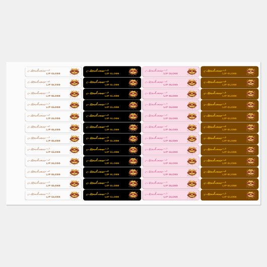 aangepaste lipgloss labels goud LIps (Vel)