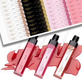 Aangepaste Lippenbalsem met Gouden Glitter Druppel Labels