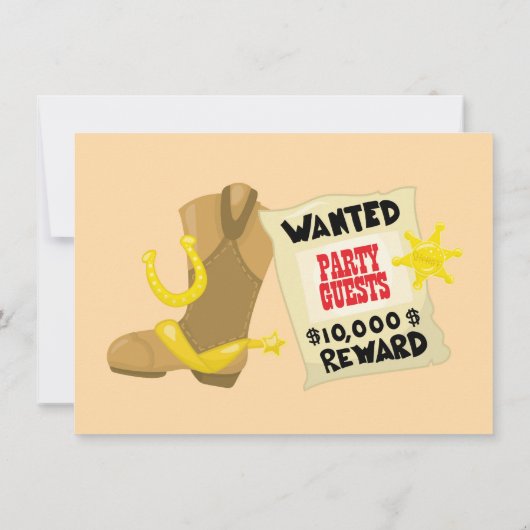 Aangepaste Little Cowboy verjaardagsuitnodiging Kaart (Achterkant)