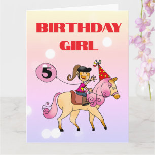 Aangepaste Little Pony Meisje 5e Verjaardag Kaart
