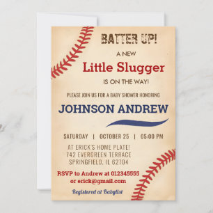 Aangepaste  Little Slugger Baseball Baby shower Kaart