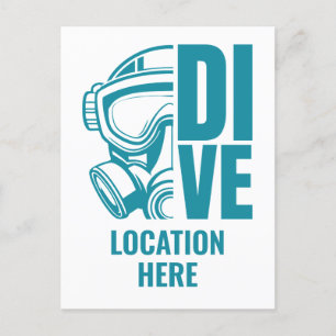 Aangepaste locatie Scuba Diving Briefkaart