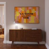 Aangepaste Locatie Sign College Dorm Decor Geel Poster