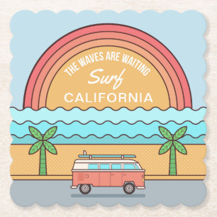 Aangepaste locatie Surfer papieren onderzetters