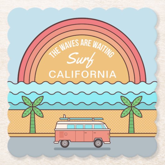 Aangepaste locatie Surfer papieren onderzetters (Voorkant)