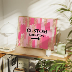Aangepaste Locatie Teken Preppy Dorm Decor Roze Poster