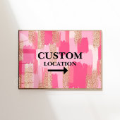 Aangepaste Locatie Teken Preppy Dorm Decor Roze Poster