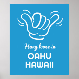Aangepaste locatie, tekst & kleur Shaka Poster