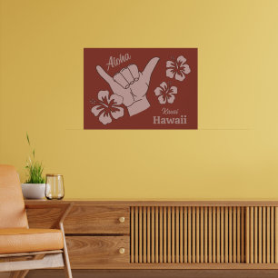 Aangepaste locatie, tekst & kleur Shaka Poster