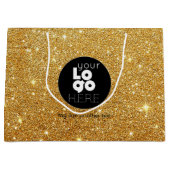 Aangepaste Logo 14k Gold Glitter XL Papieren boods Groot Cadeauzakje (Voorkant)