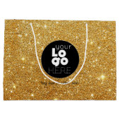 Aangepaste Logo 14k Gold Glitter XL Papieren boods Groot Cadeauzakje (Achterkant)