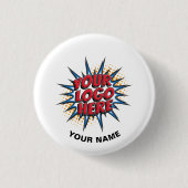 Aangepaste Logo, Aangepaste tekst, Witte werknemer Ronde Button 3,2 Cm (Voorkant)