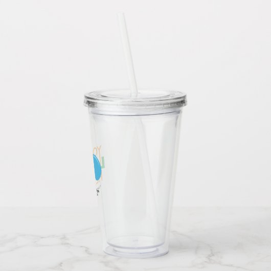 Aangepaste Logo Acrylknollen met stro Geen minimum Acryl Drinkbeker (Links)