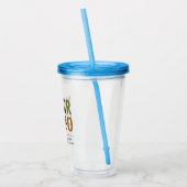 Aangepaste Logo Acrylknollen met stro Geen minimum Acryl Drinkbeker (Links)