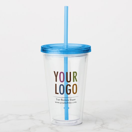 Aangepaste Logo Acrylknollen met stro Geen minimum Acryl Drinkbeker (Voorkant)