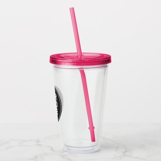 Aangepaste Logo Acryltumbler met stro Acryl Drinkbeker (Links)