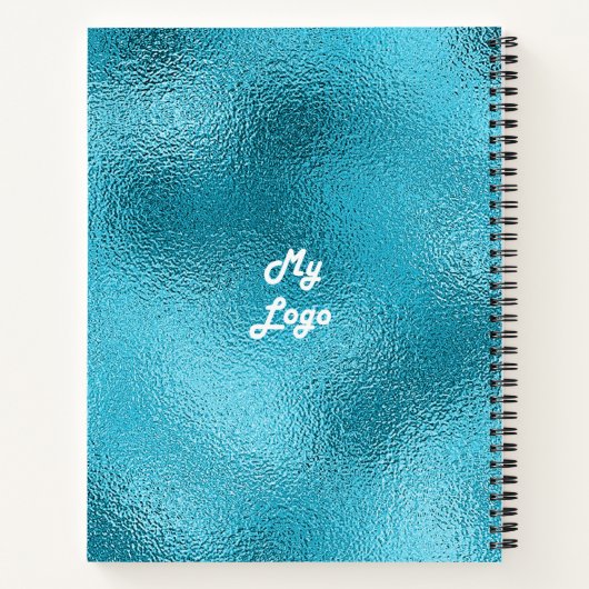 Aangepaste logo afbeelding business blauw notitieboek (Achterkant)