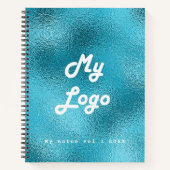 Aangepaste logo afbeelding business blauw notitieboek (Voorkant)