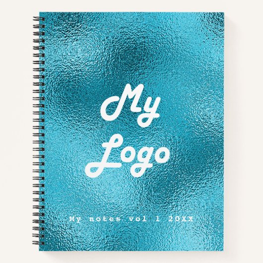 Aangepaste logo afbeelding business blauw notitieboek (Voorkant)