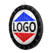 Aangepaste Logo Afbeelding met Rond Zwart Lijst Dartbord (Voorkant Rechts)