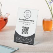 Aangepaste Logo Allergie QR Code Contactloze menut Reclamebord Met Voetstuk (Insitu)