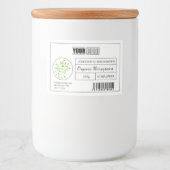 Aangepaste Logo & Barcode Verse Biologische Microg Voedselcontainer Etiket (Voorkant)