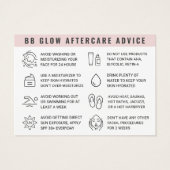 Aangepaste Logo BB Glow Aftercare Instructions Kaa Visitekaartje (Achterkant)