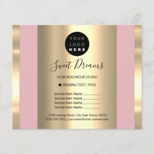 Aangepaste Logo Beauty Salon Makeup Price List Blu Flyer