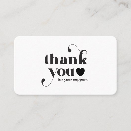 Aangepaste Logo Bedankt voor uw steun Retro Visitekaartje (Voorkant)