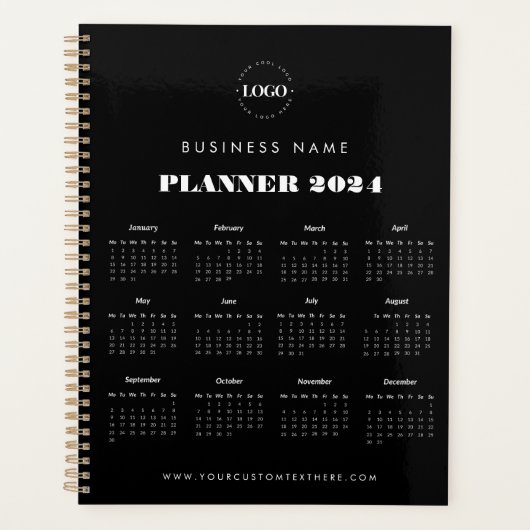 Aangepaste Logo Bedrijfsnaam Kalender 2024 Planner (Voorkant)