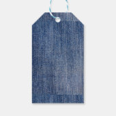 Aangepaste logo blauwe denim afdrukken cadeaulabel (Achterkant)