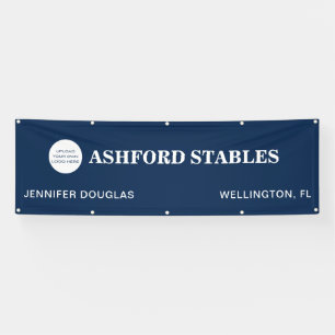 Aangepaste Logo Blue Equestrian Stall Horse Show Spandoek