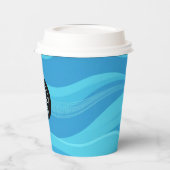 Aangepaste Logo Blue Waves Papier Cup 8oz Papieren Bekers (Links)