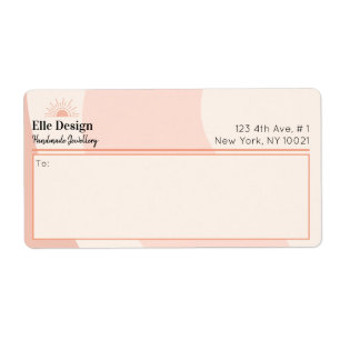 Aangepaste Logo Blush Pink Professional Etiket