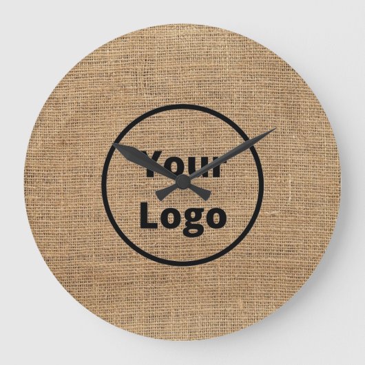 Aangepaste logo bruine burlap grote klok (Voorkant)