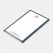 Aangepaste Logo Business Branding Modern Navy Blue Post-it® Notes (Schuin)