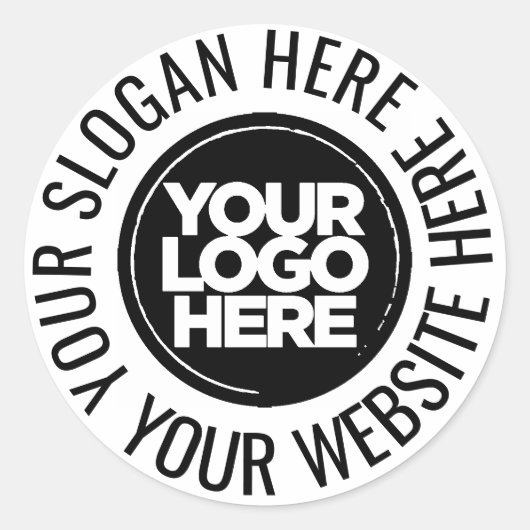 Aangepaste Logo Business Circle Tekst Web Promotie Ronde Sticker (Voorkant)