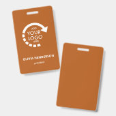 Aangepaste Logo Business ID Medewerker | Verbrand  Badge (Front & Back)