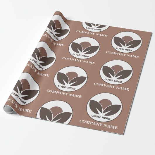 Aangepaste Logo Business | Mocha Mousse Cadeaupapier (Uitgerold)