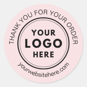 Aangepaste Logo Business Professional - Roze Ronde Sticker